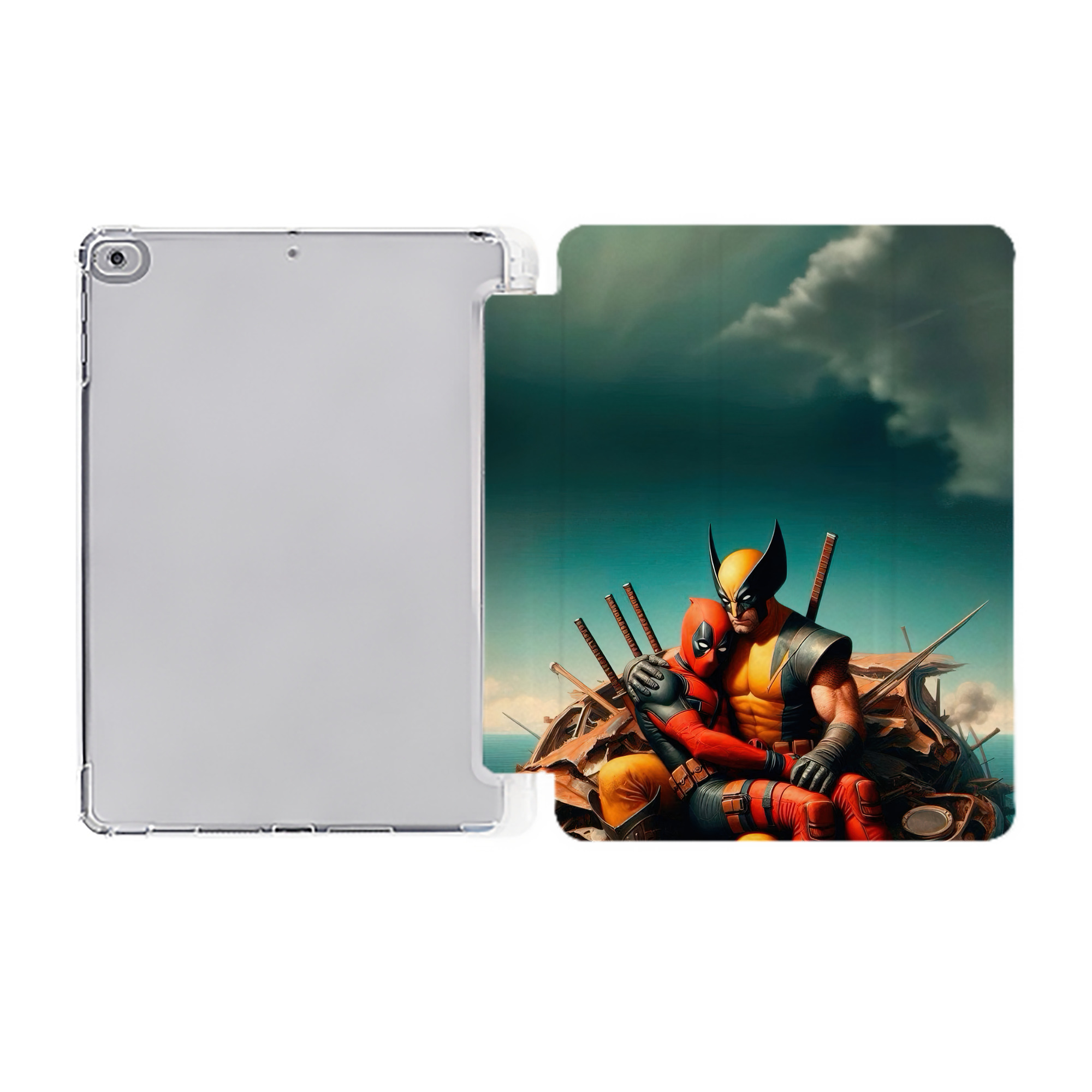 （画像用） Deadpool デッドプール IPad ケース ペン収納付き 三つ折りスタンド PUレザー×シリコン 対応機種9.5/10.5/10.9インチ